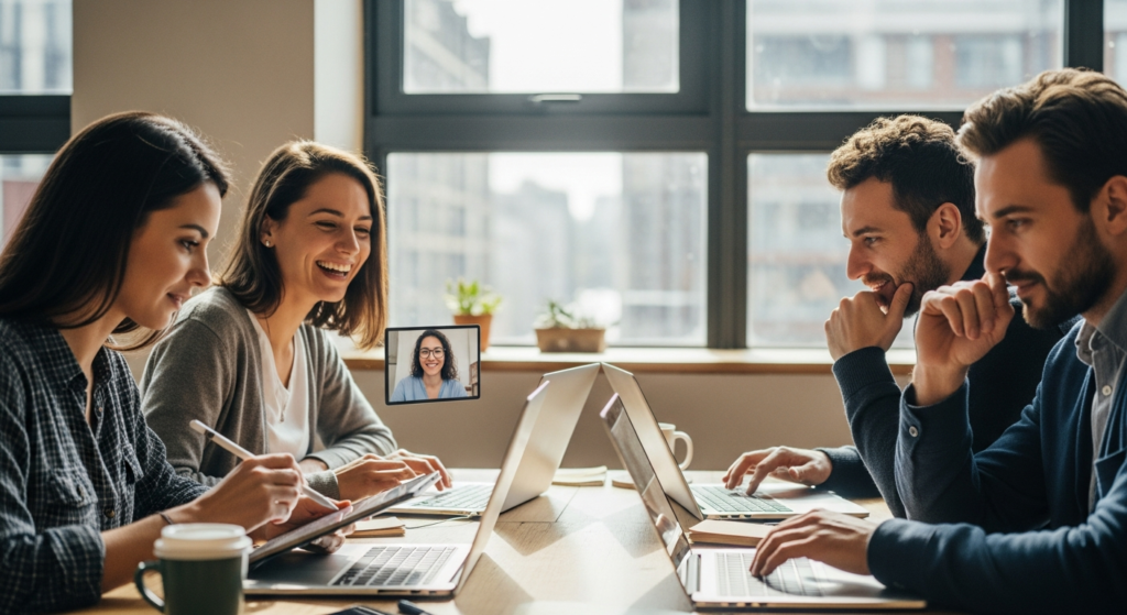 Cloud computing enabling remote teams and online collaboration